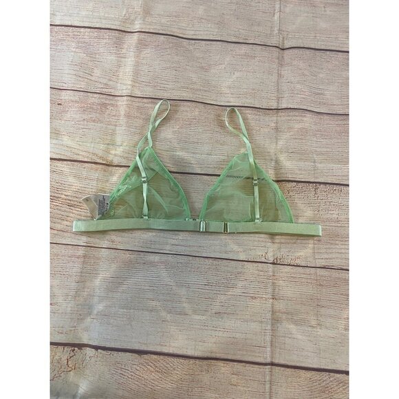 Fleur Du Mal Women's Green Mesh Wireless Balconette Bra - A1 - Picture 10 of 12